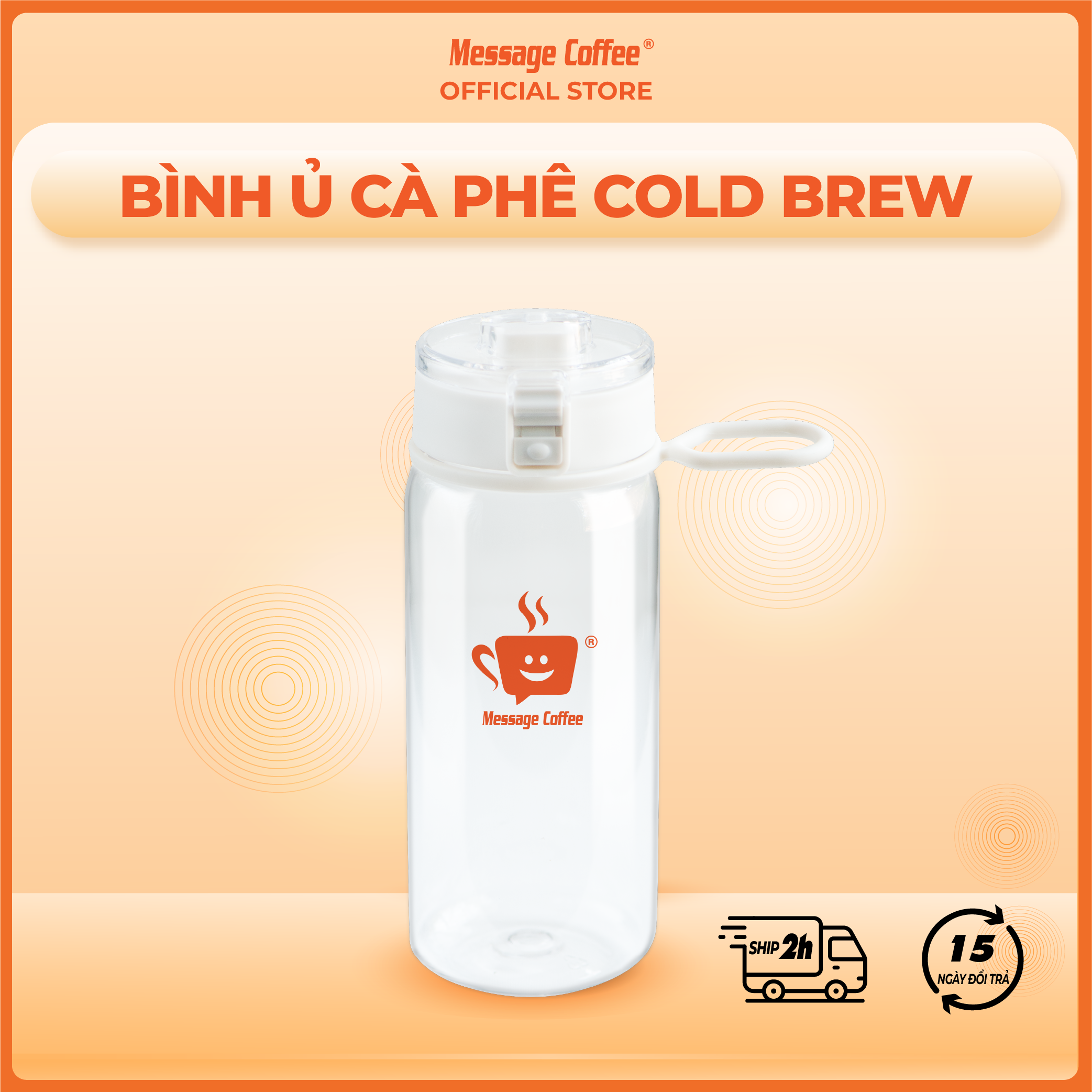 Bình nhựa pha cold brew 550ml từ Message Coffee