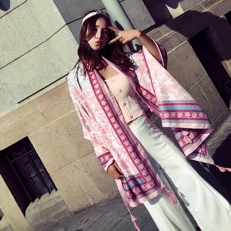 Khăn choàng boho đi biển - Khăn choàng thổ cẩm chất viscose Mã KCTH01