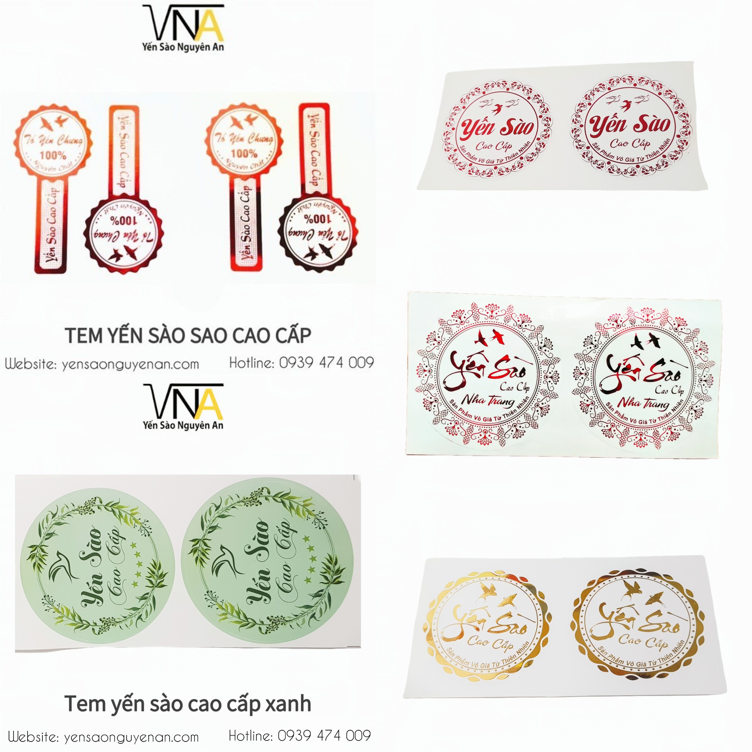 Combo 10 tờ tem yến sào cao cấp vàng