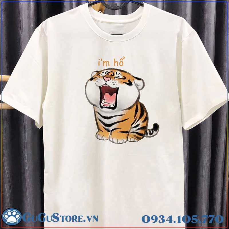 Áo thun nam nữ form rộng tay lỡ cotton 100% cao cấp hình hổ siêu dễ thương m08-áo thun unisex mới đẹp 2022