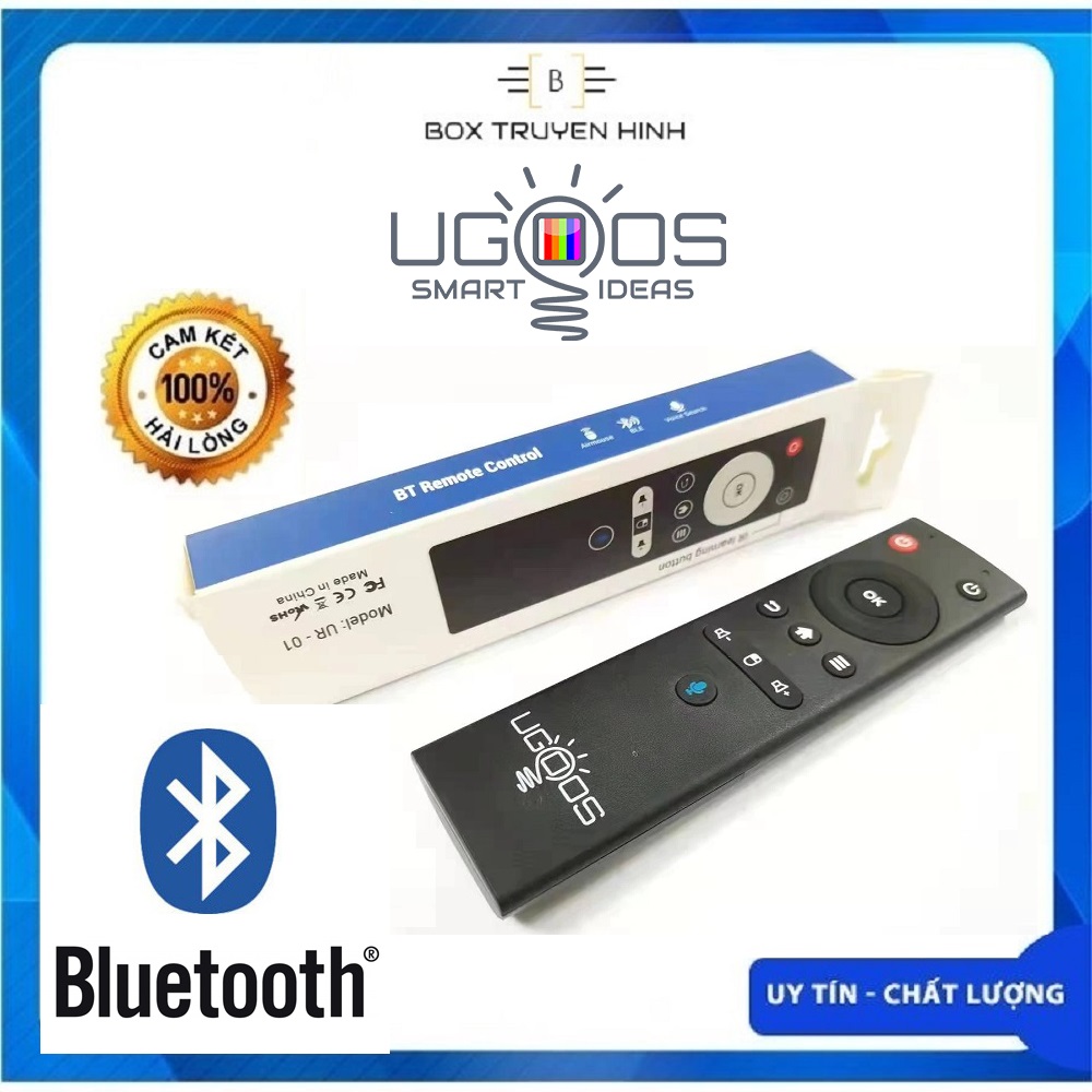 Điều khiển Ugoos UR-01 Bluetooth có chuột bay, giọng nói, tương thích với Mibox 4k , Mibox S, Android TV, Android Box