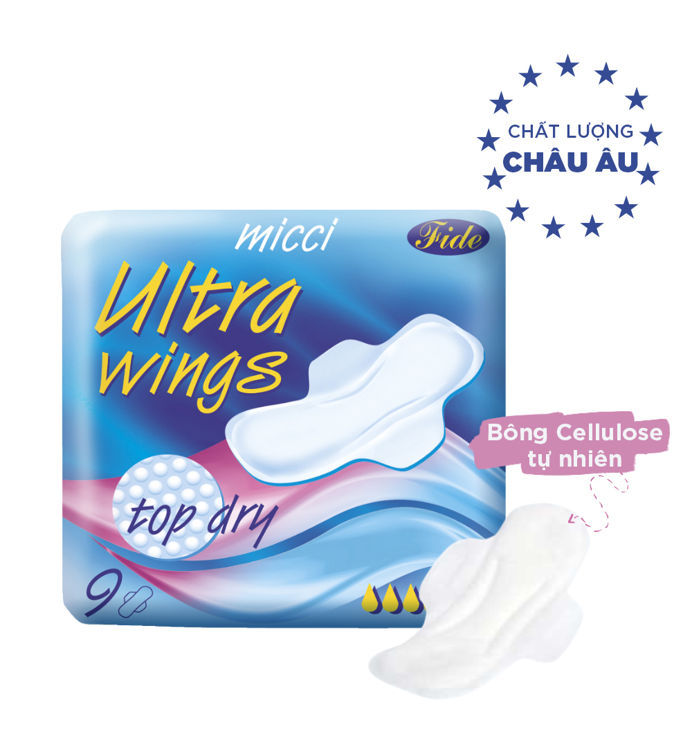 Băng vệ sinh Micci Ultra Wings Top Dry gói 9 miếng có cánh