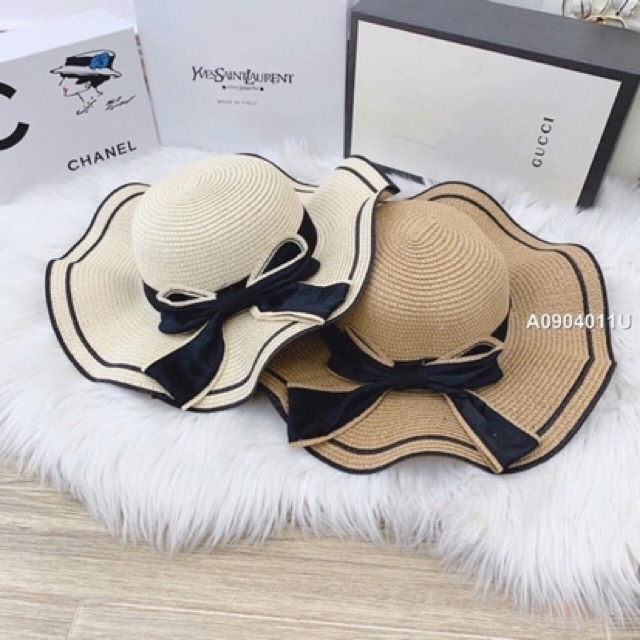 [ hàng hót - giá rẻ ] Nón Cói Nữ - Nón Nữ Đi Biển Vành Cong Phối Nơ - Nón Đi Biển Rộng Vành Đính Nơ - Nón Nữ Đi biển - Nón Bucket Nữ - Mũ Nữ Đi Biển Phong Cách Hàn
