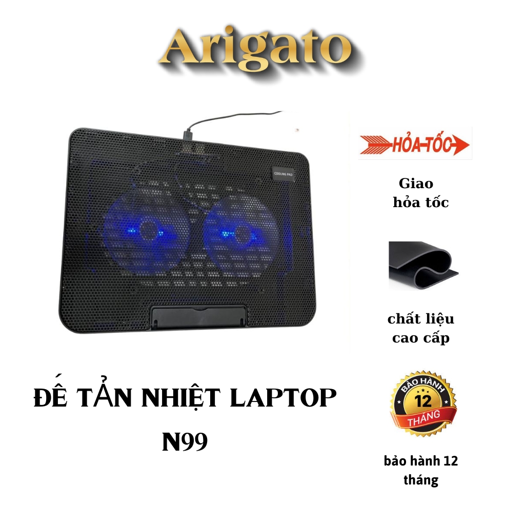 Đế tản nhiệt laptop máy tính macbook cooler master n99 17 inch 2 quạt