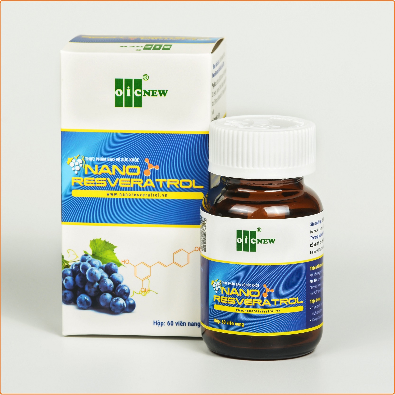 Nano Resveratrol OIC - Tăng cường hệ miễn dịch, bảo vệ tim mạch, giảm cholesterol, giảm mỡ máu, điều hòa huyết áp, kháng viêm, chống oxy hóa