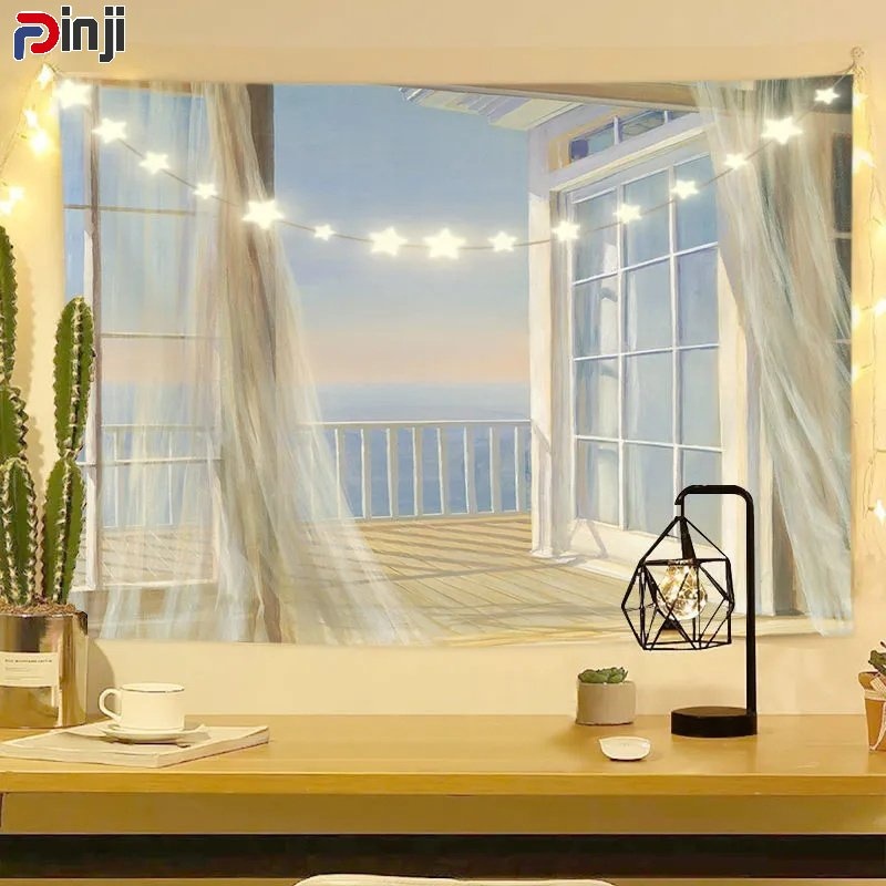 Thảm Treo Tường Họa Tiết Phong Cảnh Trang Trí Phòng Ngủ QYUE