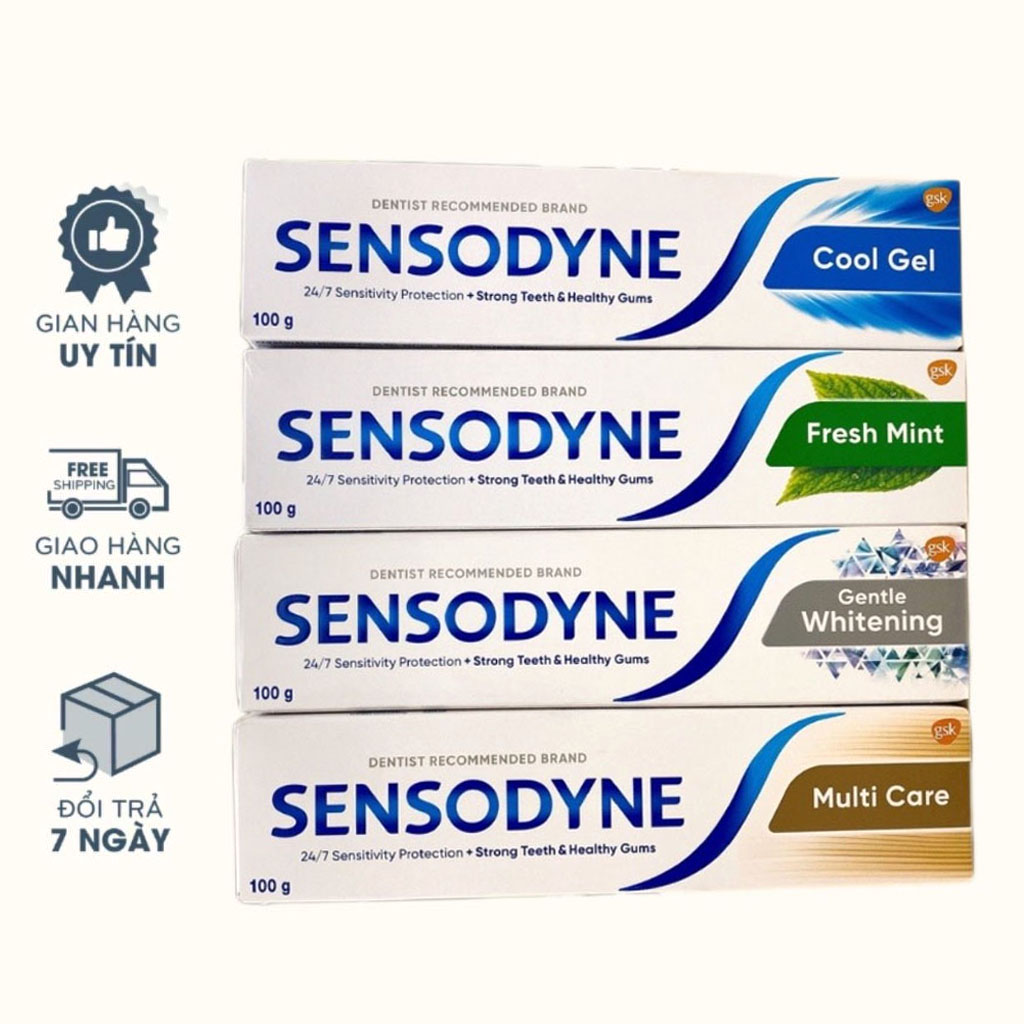 Combo 7 Tuýp Kem đánh răng sensodyne chống ê buốt thái lan mẫu mới