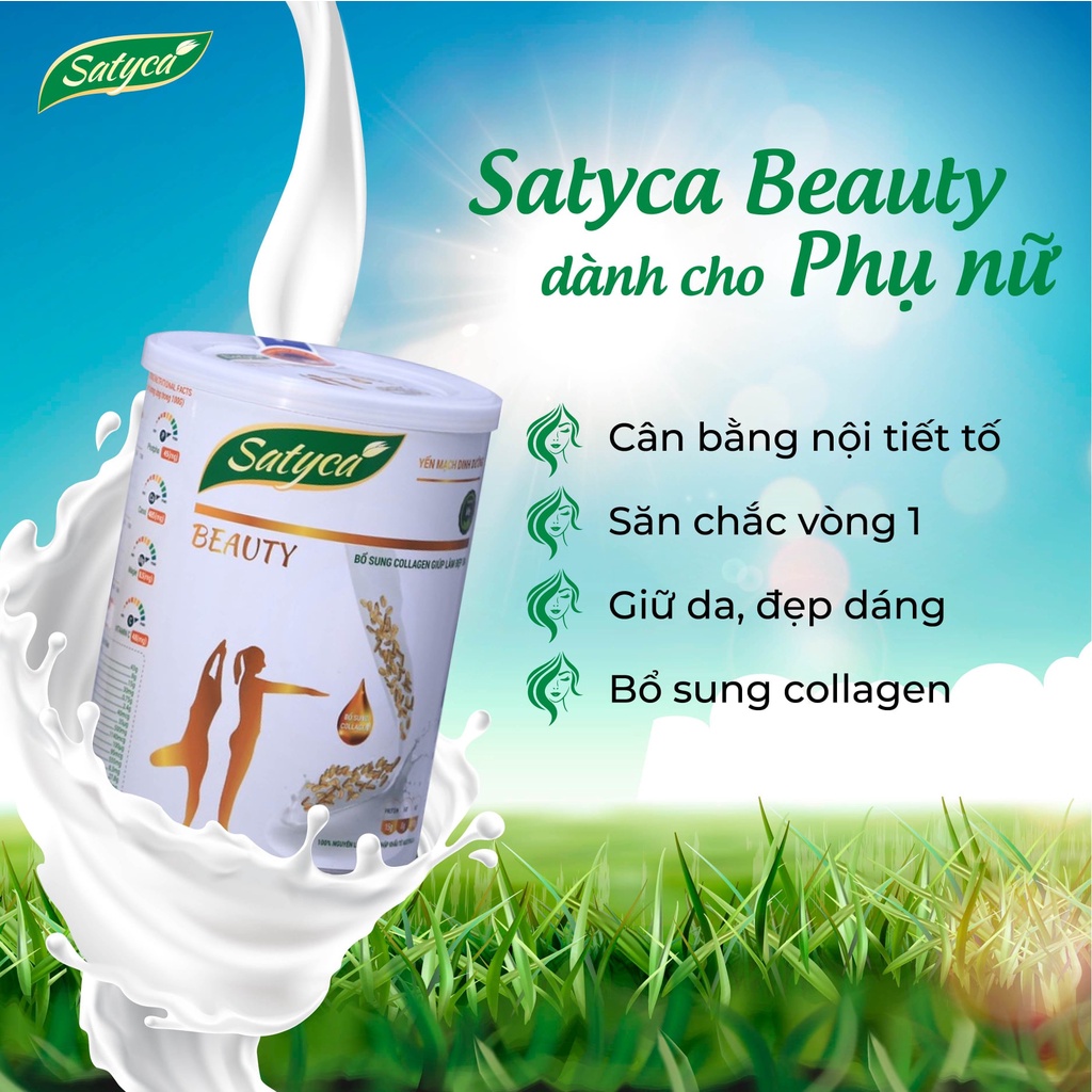 Sữa yến mạch dinh dưỡng Satyca Beauty 410 gr , sữa đẹp da, đẹp dáng