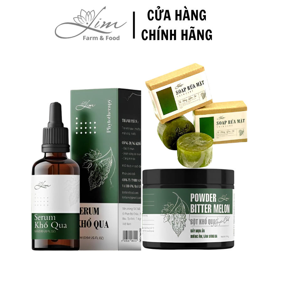 Combo 3 sản phẩm khổ qua dành cho da mụn nhà Lim Fram