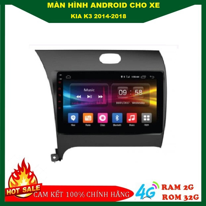 Màn hình android 10. cho xe KIA CERATO/K3 2014,2015,2016,2017,2018 lắp sim 4G, tìm kiếm giọng nói, tích hợp vô lăng, tích hợp các loại camera lùi,camera hành trình, camera 360, cảm biến áp suất nốp