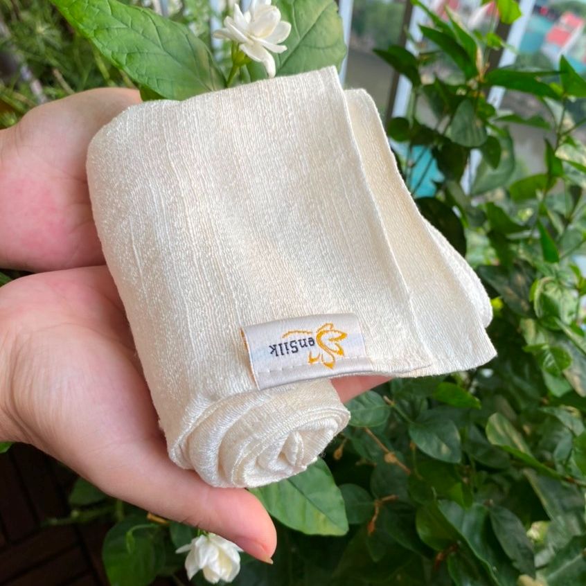 Khăn Mặt Tơ Tằm Cao Cấp SenSilk Chăm Sóc Da Mặt 30*45cm Quà Tặng Sức Khỏe, Khăn Mặt Cao Cấp, Silk Towel, Khăn Mặt Lụa Tơ Tằm, Khăn Mặt Lụa Đũi