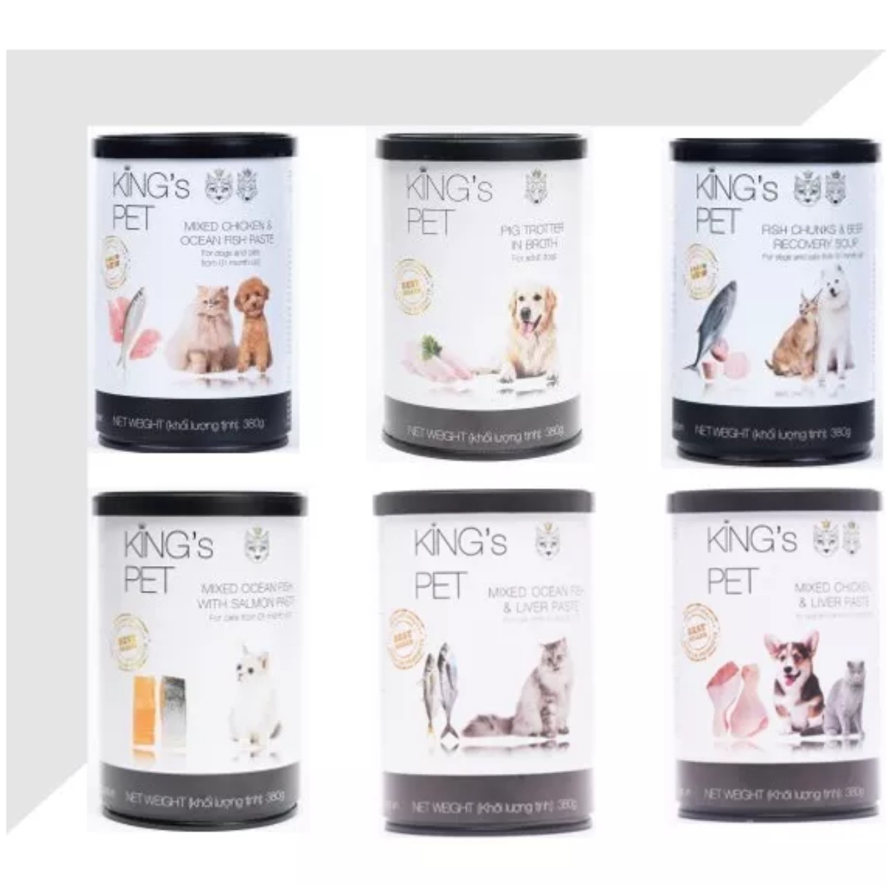Pate thịt tươi king's pet cho chó mèo mọi lứa tuổi - lon 380g