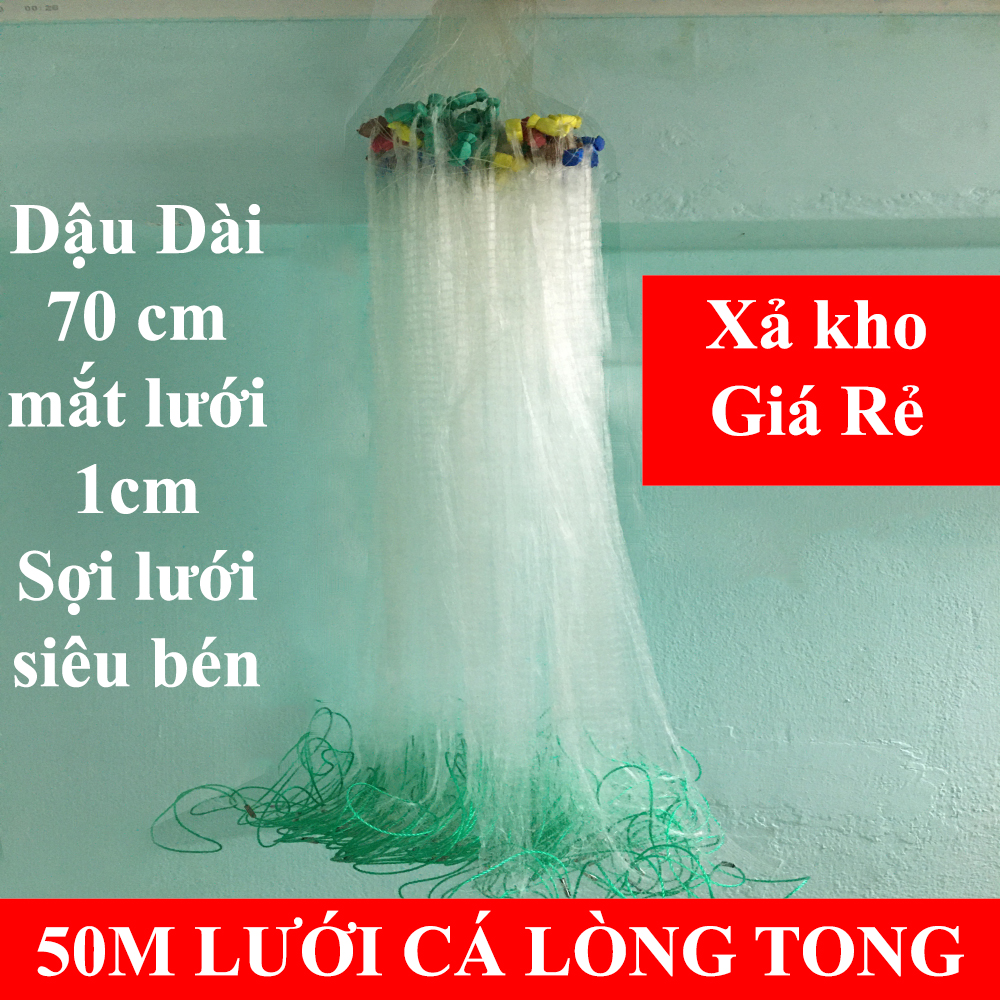 Lưới Đánh Cá Lòng Tong, Cá Nhỏ - Chiều Cao 70 cm - Dài khoảng 50 mét- Mắt 1.cm