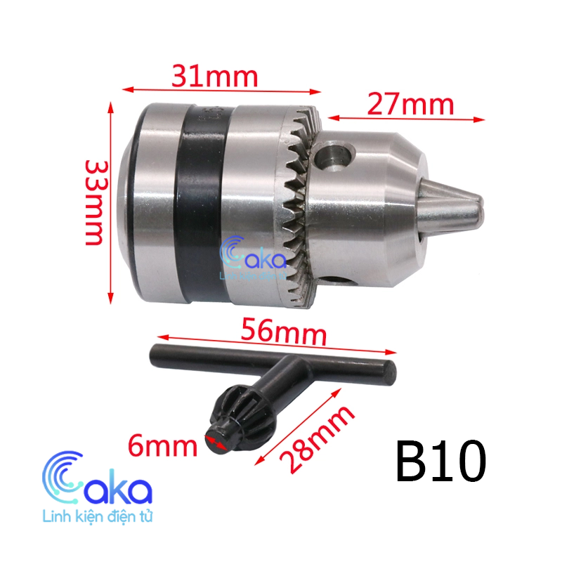 Đầu mang ranh - đầu kẹp mũi khoan b10 0.6 - 6mm đầu côn