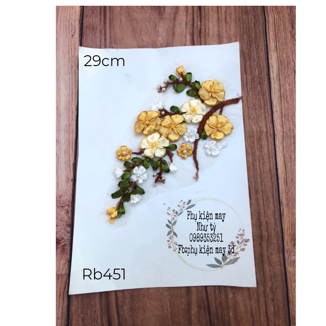 Nhánh ren hoa đào ruy băng xinh xắn 29cm