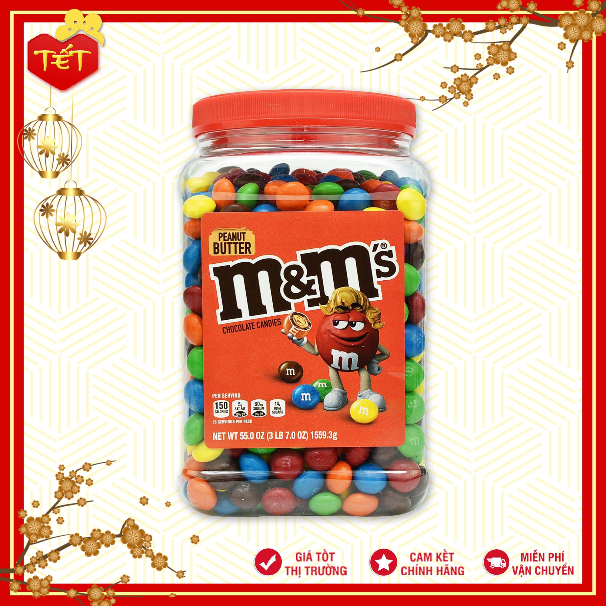 Kẹo socola nhân đậu phộng m&m peanut butter 1.55kg