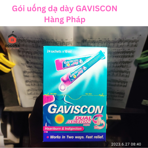 Gói uống dạ dày GAVISCON hộp 24 gói - Hàng Pháp - Giảm nhanh ợ nóng