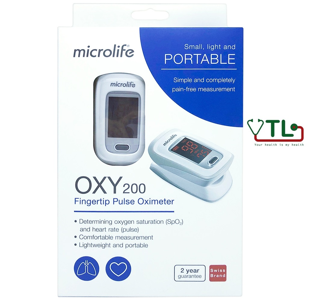 Máy đo nồng độ oxy trong máu SpO2 kẹp ngón tay Microlife OXY 200