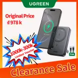 sạc dự phòng từ tính UGREEN 10000mAh 7.5W Powerbank with stand Có chân đế USB C kèm bộ sạc di động Magsafe có chân đế có thể gập lại for iPhone 16 15 14 Pro Max Model：55140