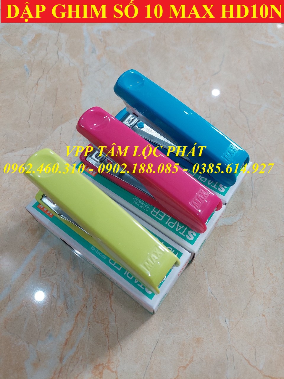 Dập ghim số 10 max hd-10n tặng kèm đạn ghim, chính hãng