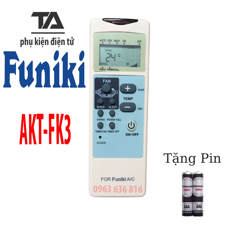 [ FREESHIP ] ✔ REMOTE MÁY LẠNH FUNIKI AKT-FK3 - ĐIỀU KHIỂN ĐIỀU HÒA FUNIKI AKT-FK3