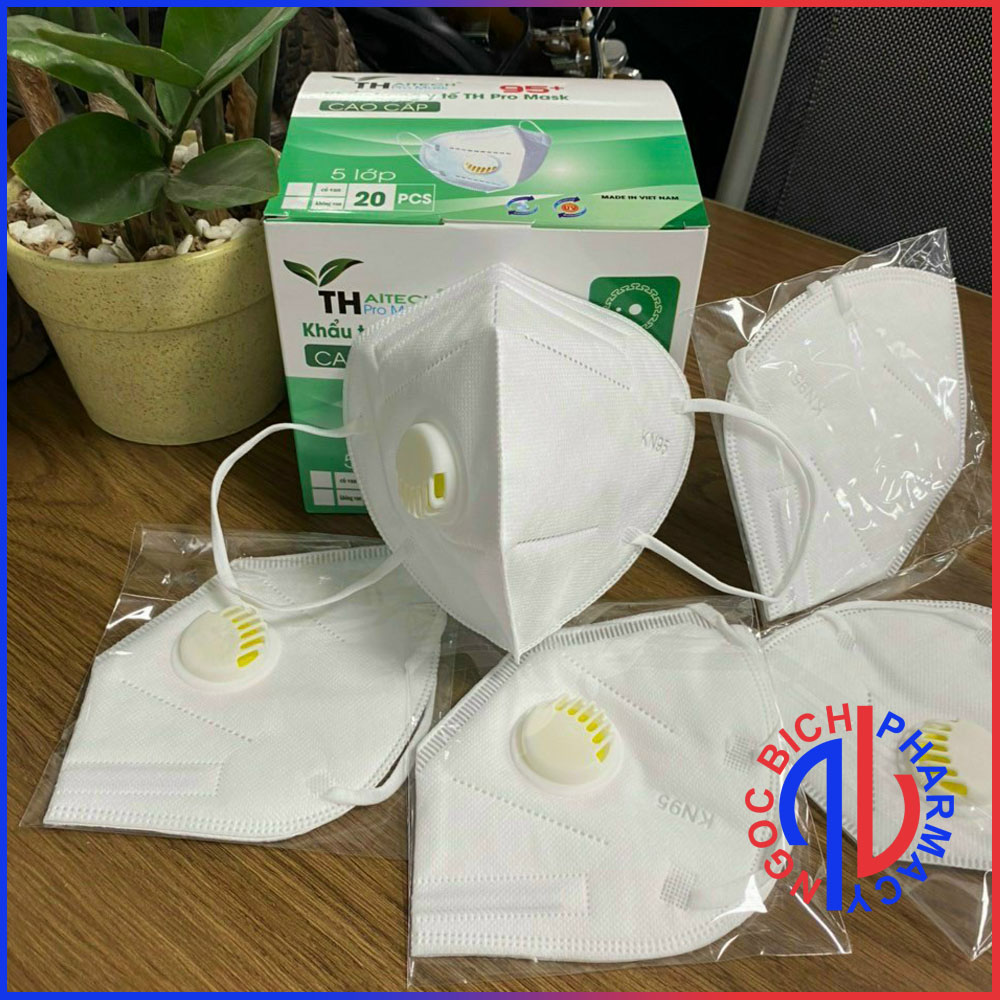 Khẩu trang y tế cao cấp 5 lớp kn95+ th pro mask có van thở