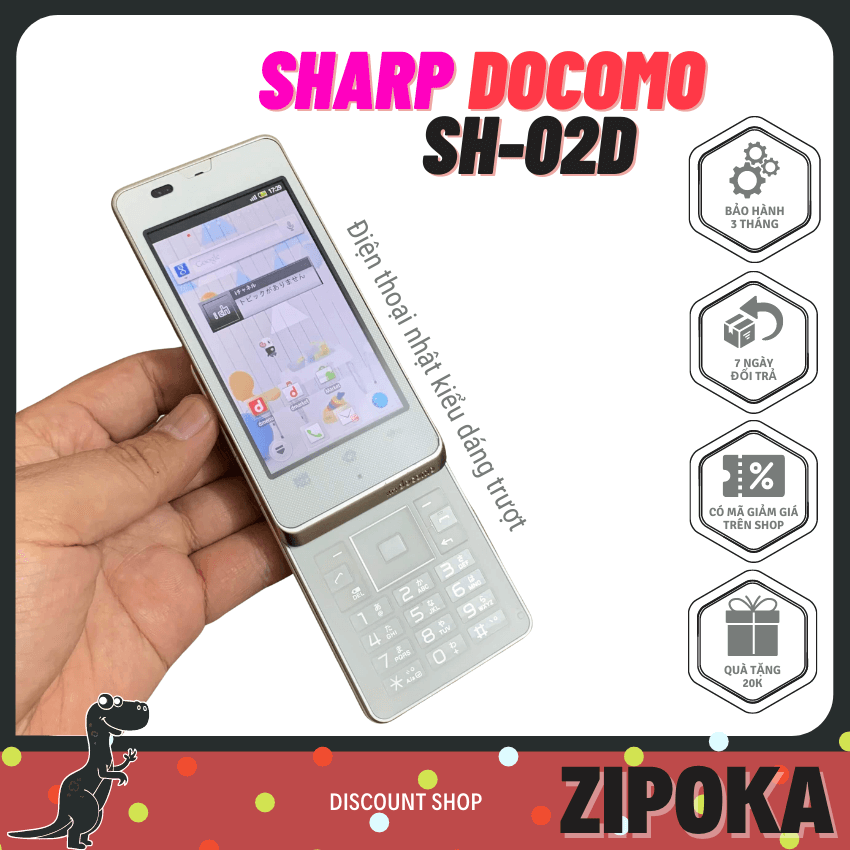 Điện thoại nhật Sharp Docomo SH-02D máy zin, chính hãng, đẹp dùng hệ điều hành Android dùng tất cả các mạng dạng trược rất đáng dùng - ZIPOKA