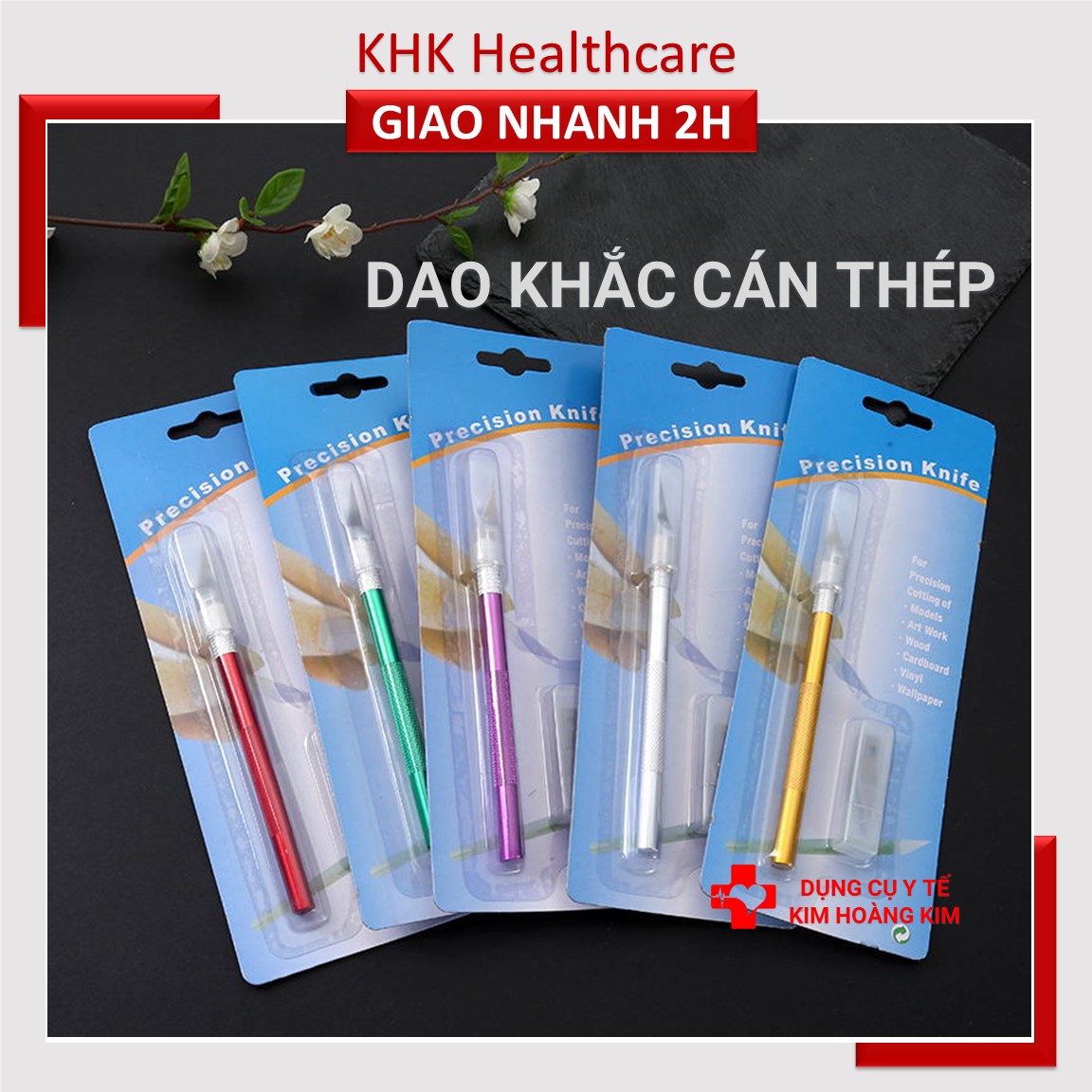 Dao mổ cán tròn tặng 5 lưỡi dao nhọn - KHK Healthcare