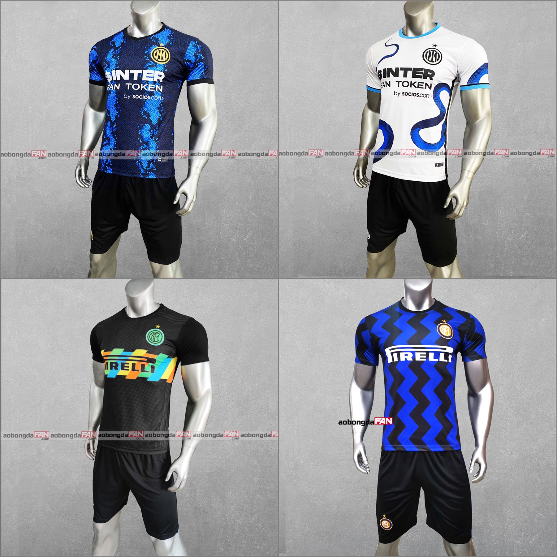 Bộ Quần Áo Bóng Đá Inter Milan 2023 Mới - Thun Cao Cấp - Áo Đá Banh Inter