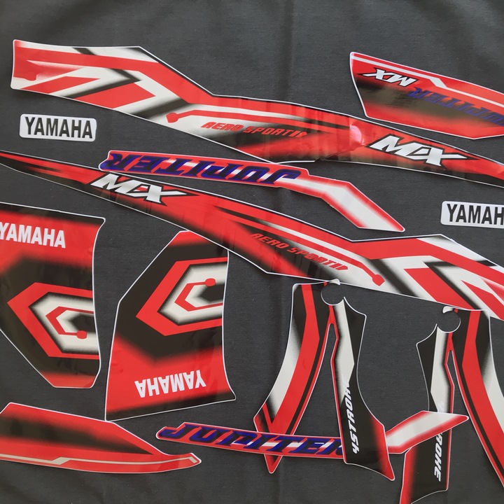 Tem dán xe máy yamaha jupiter mx zin màu đỏ