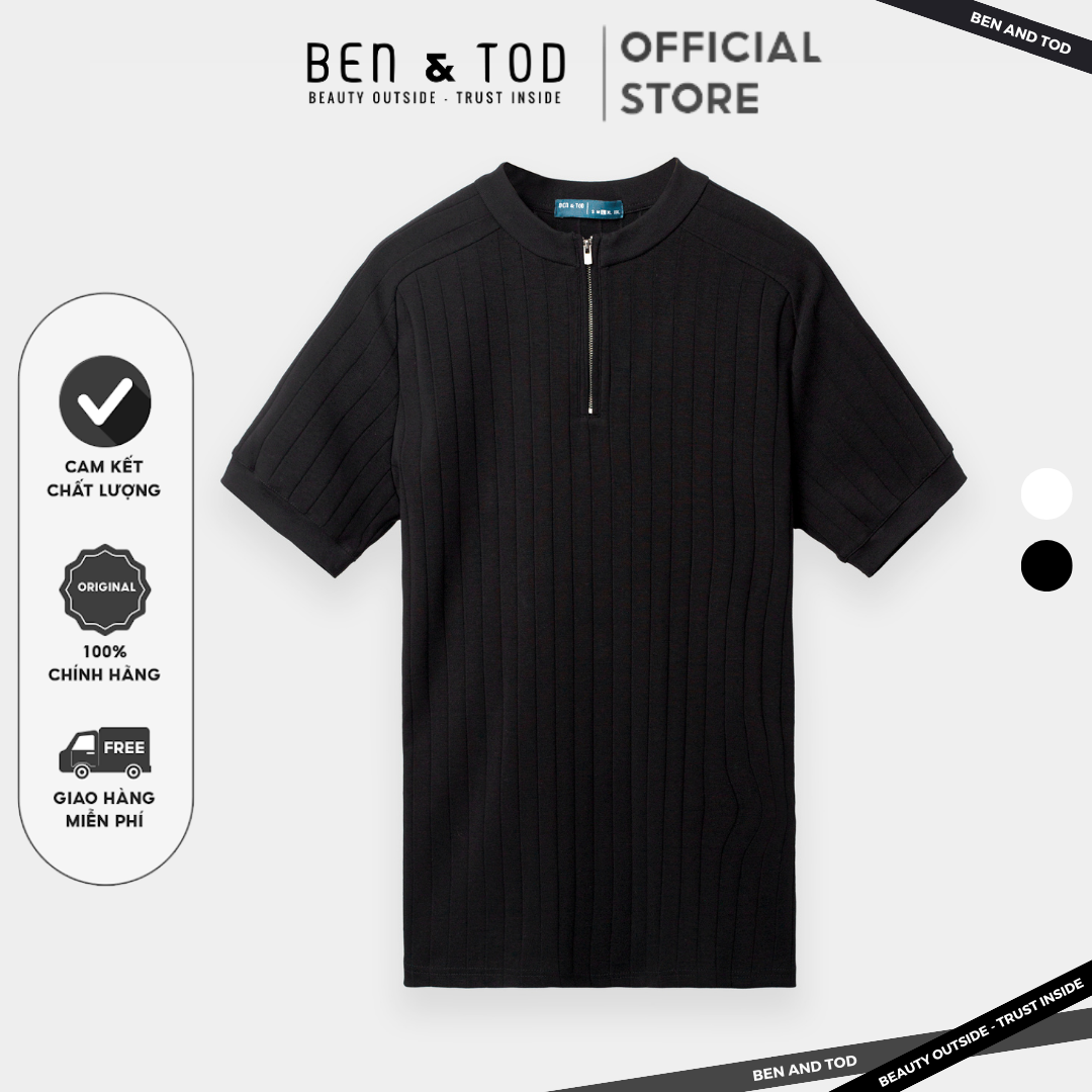 Áo thun form body b1210bb377 ben & tod họa tiết dây kéo sang trọng trẻ trung nam tính