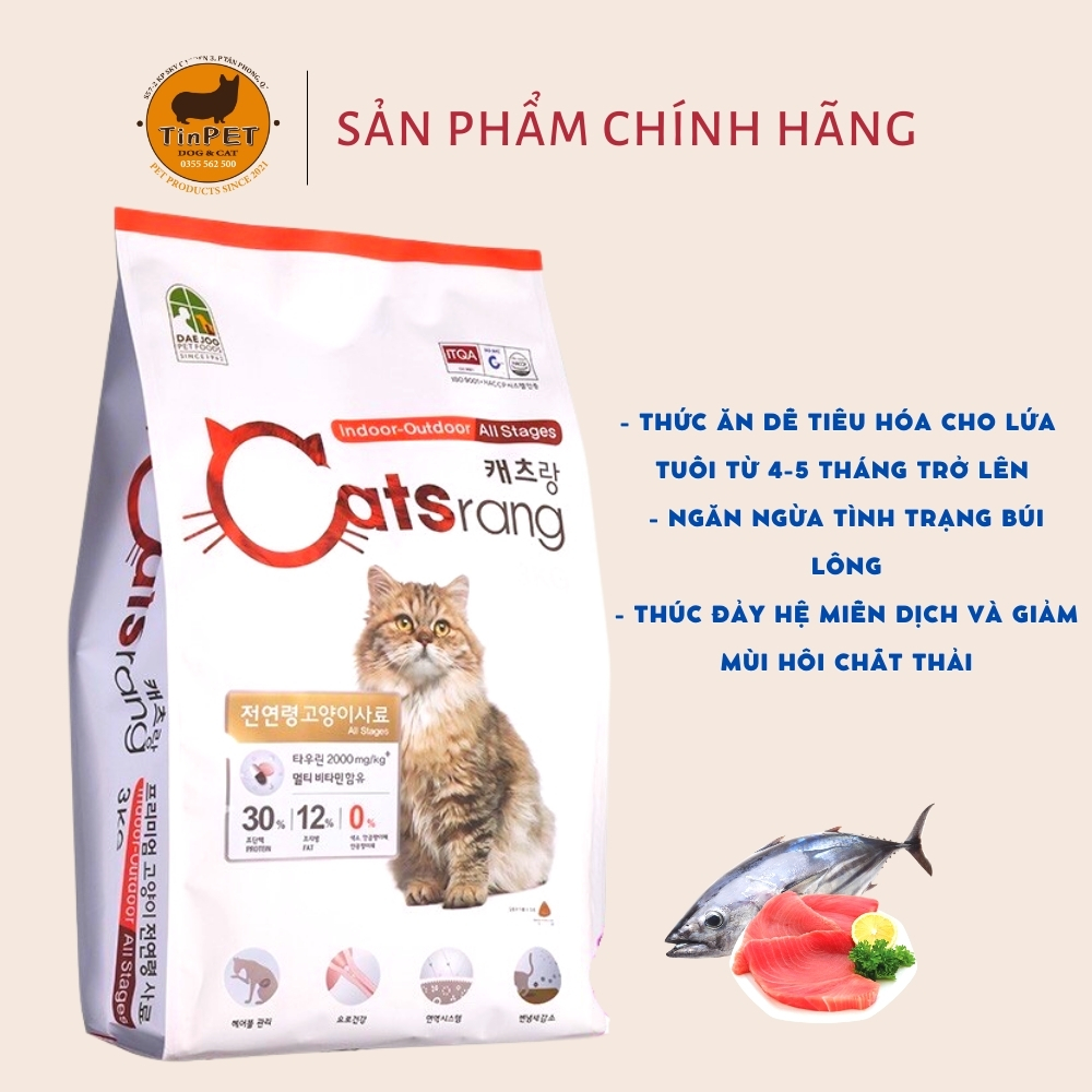 Thức ăn mèo Catsrang hàn quốc 5kg - Dạng bao tiết kiệm