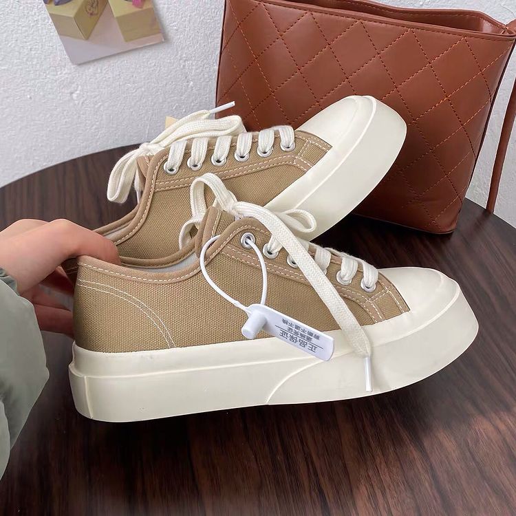 Giày vải độn đế 4cm màu cà phê siêu siêu hot