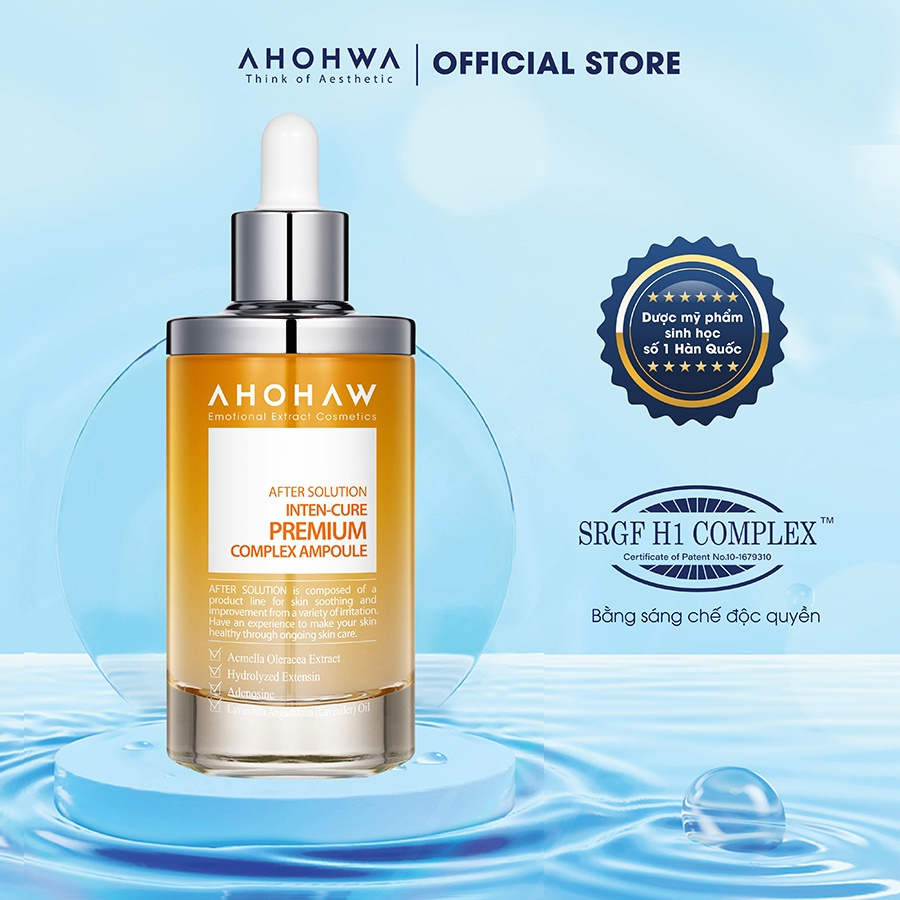 [Kèm quà] Serum Tinh Chất Chống Lão Hóa AHOHAW Inten-Cure Premium Complex Ampoule 150ml - Giảm Nếp Nhăn, Căng Bóng