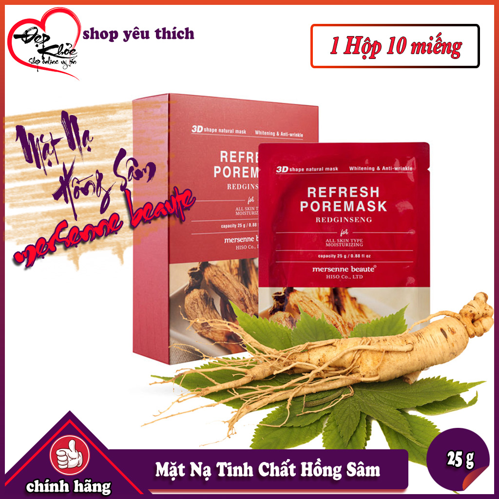 Mặt nạ hồng sâm mersenne beaute hàn quốc