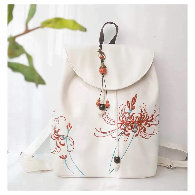 Balo cổ trang thêu hoa bỉ ngạn