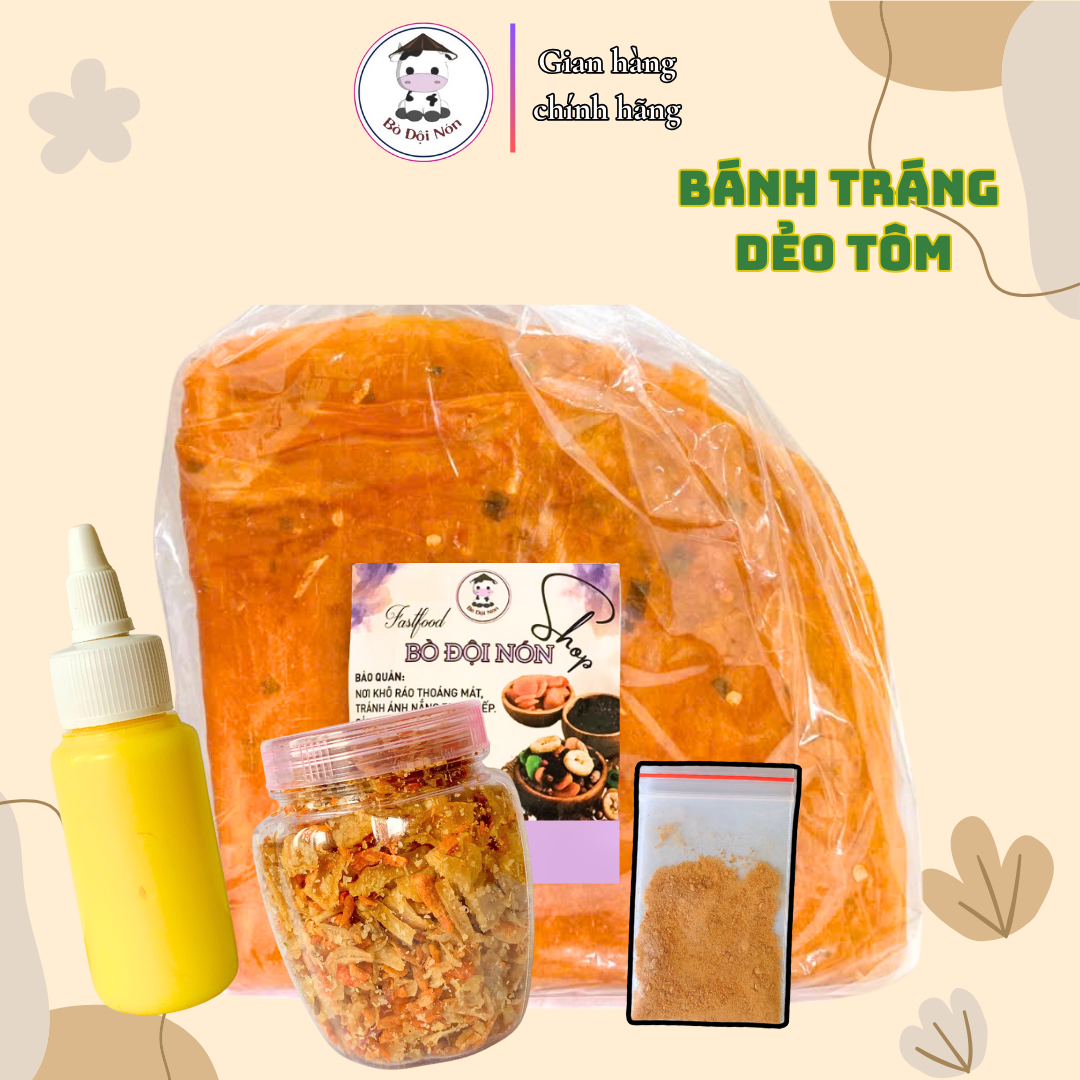 Combo 600Gr Bánh Tráng Dẻo Tôm, Bơ, Muối Tép Hành Phi | Bò Đội Nón Shop