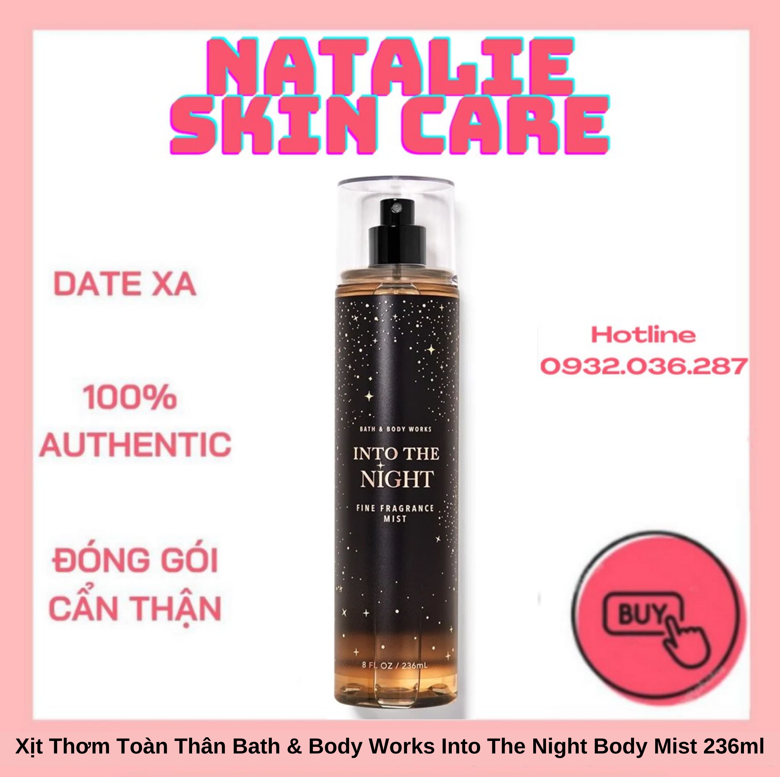 Xịt thơm toàn thân bath & body works into the night body mist 236ml
