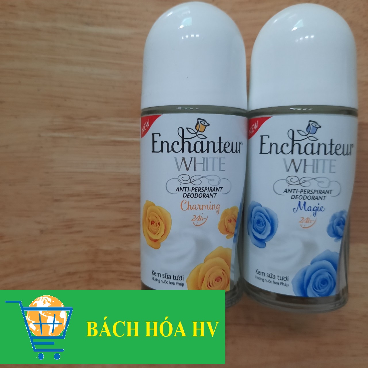 Combo 2 chai lăn 50ml enchanteur trắng da - bach hoa hv