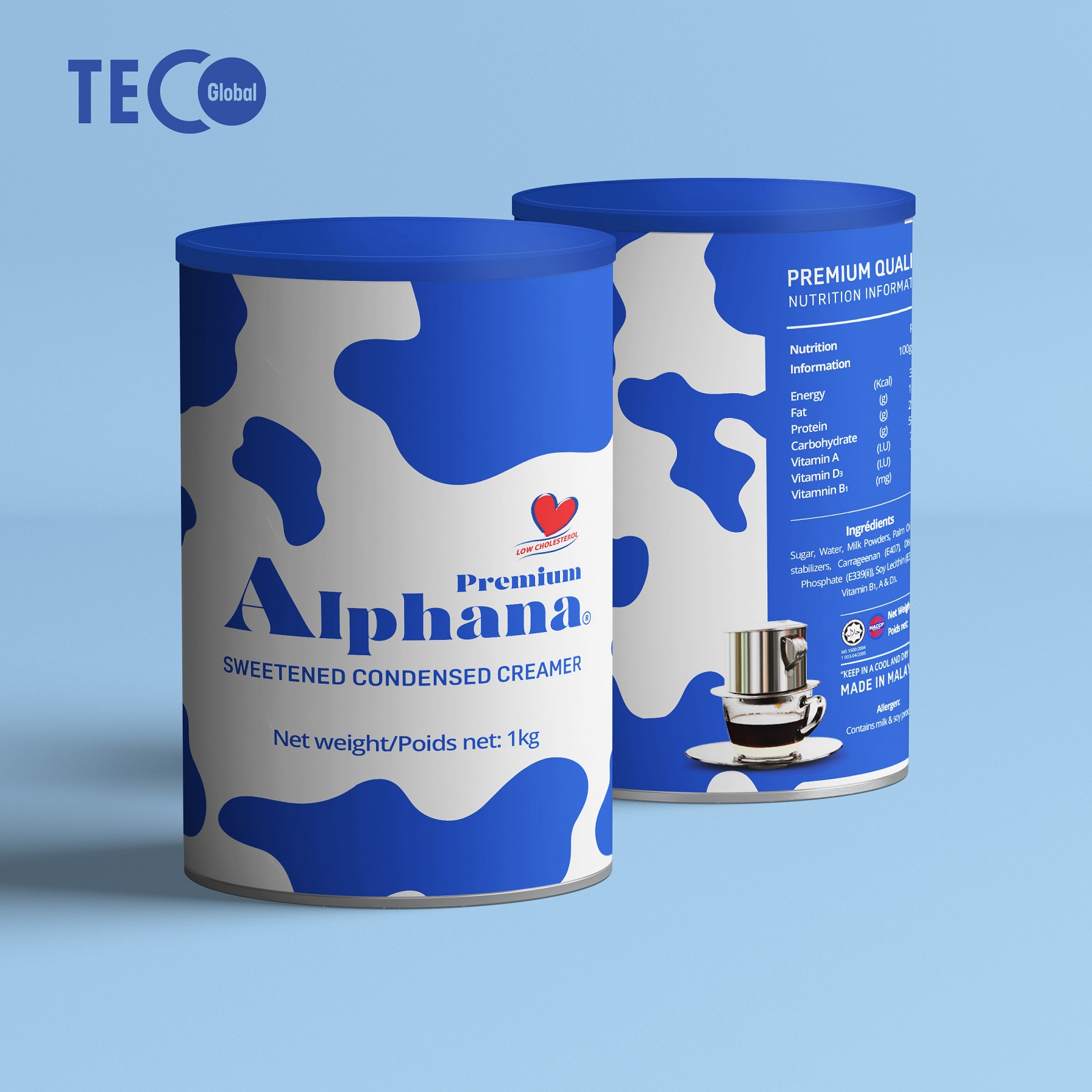 Combo 3 Tins Sweetened Condensed Milk 1kg per Tin (100ml) High Protenin Vitamin A D3 B1 - Non Cholesterol - 2