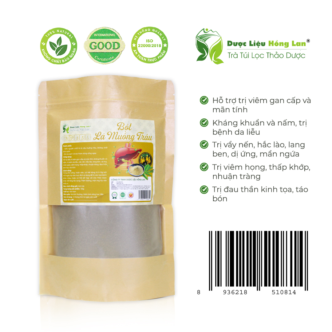 Bột Muồng Trầu nguyên chất 100% Organic Dược Liệu Hồng Lan - Hỗ trợ điều trị viêm gan, giải độc gan
