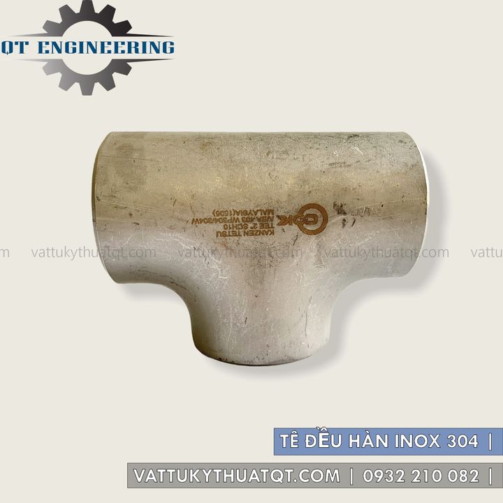 Tê đều hàn inox 304 - phi 21,27,34,42,49mm - vattukythuatqt.com