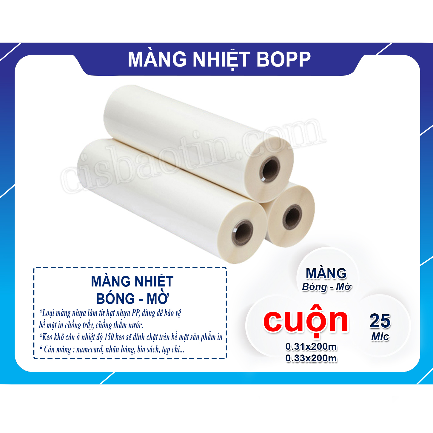 [HCM]MÀNG NHIỆT BOPP A3