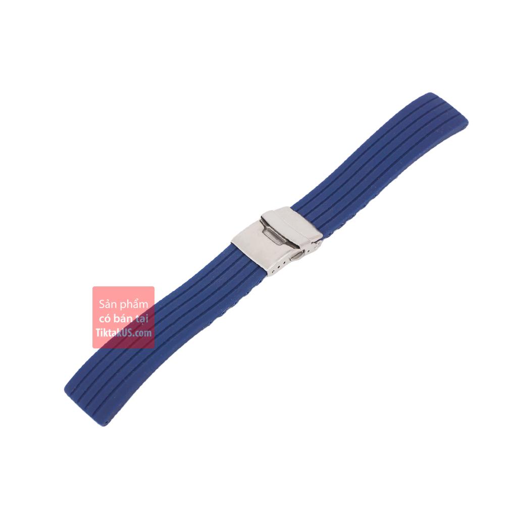 [HCM]Dây Đồng Hồ Cao Su Silicone Màu Đen Khóa Bấm- Size 22mm Tiktakus