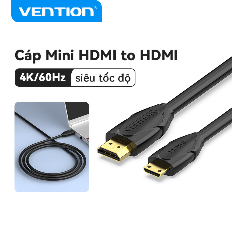 Vention Micro HDMI to HDMI Cable Mini HDMI to HDMI Cable Gold-Plated HDMI 1.4V 1080P High Premium HDMI Adapter Cable for Phone Tablet HDTV Camera