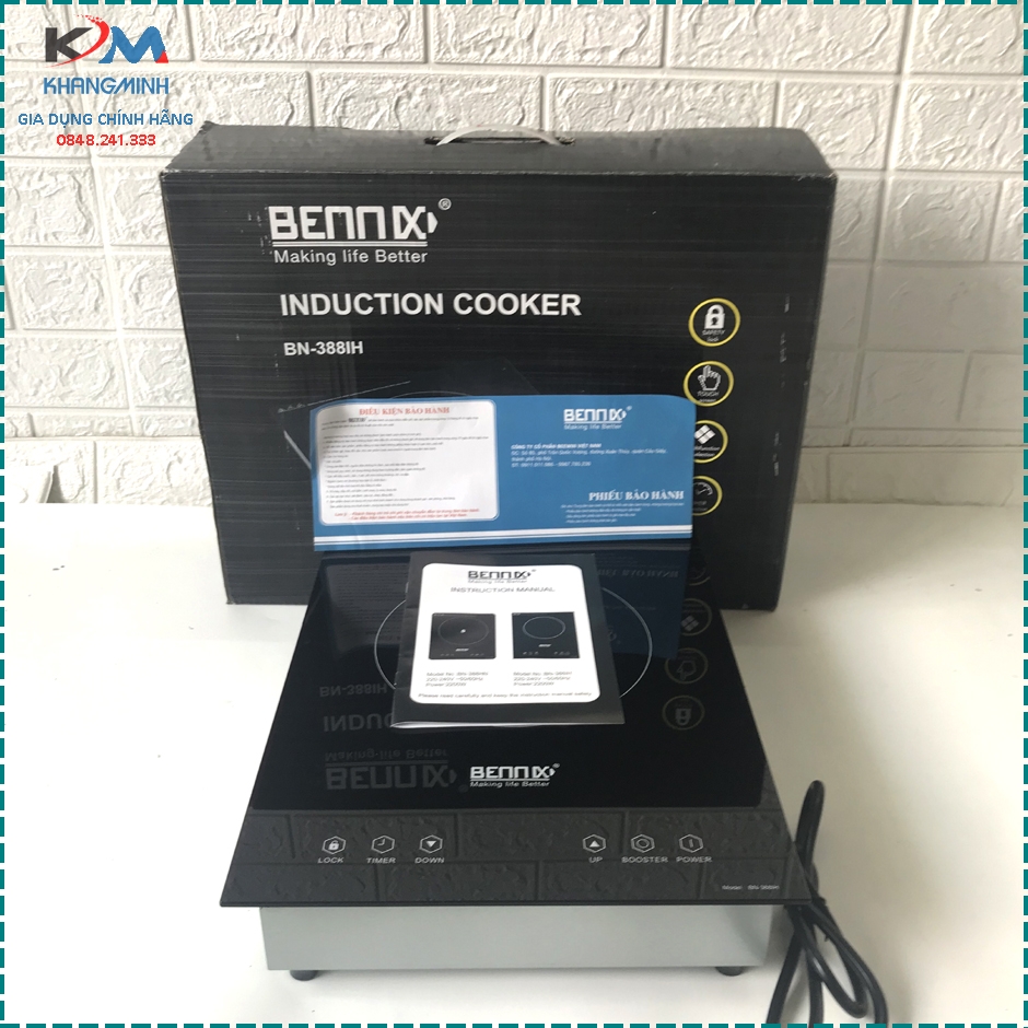 Bếp từ bếp điện từ âm dương cao cấp bennix bn 388 model 2020 bảo hành 24 tháng