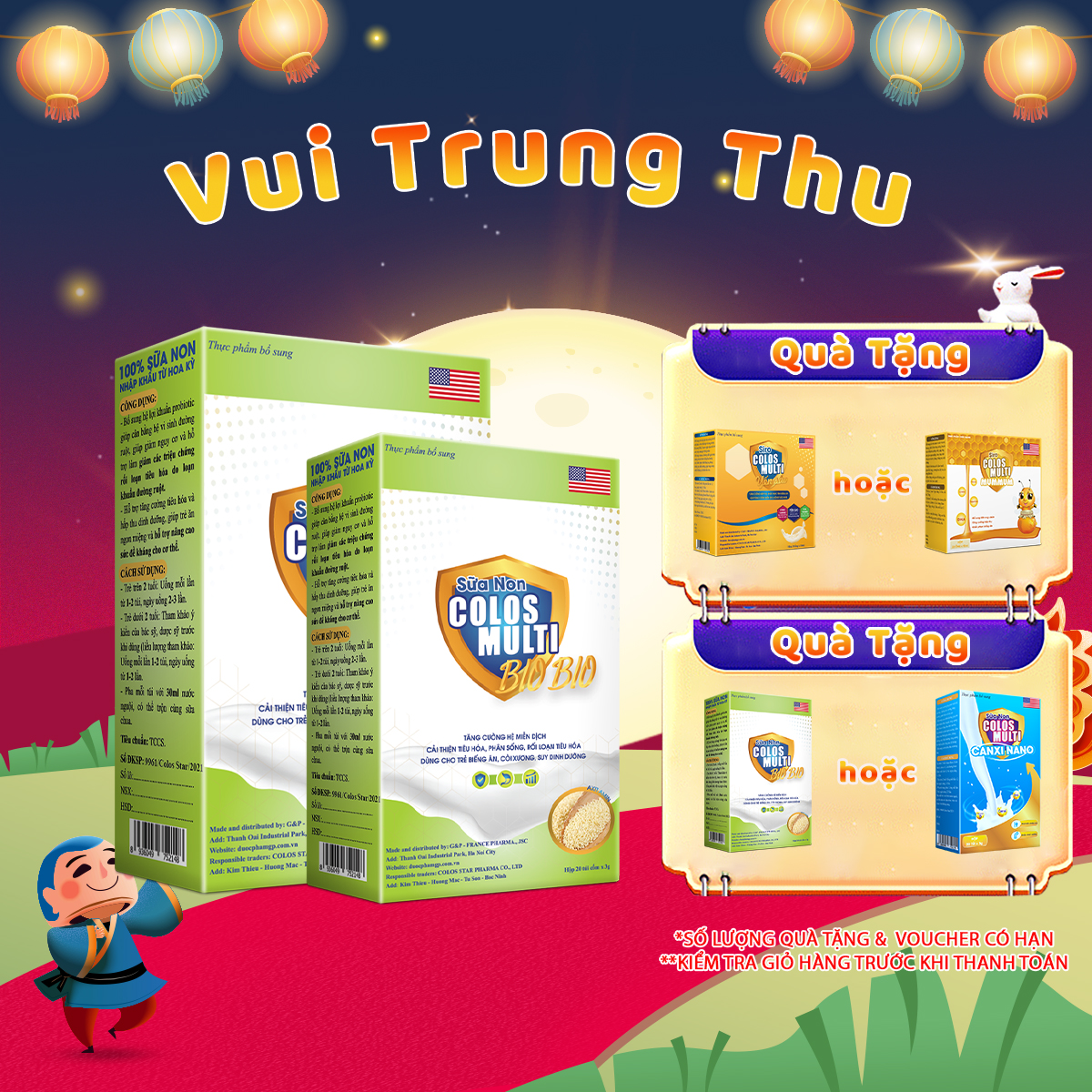 Combo 2  hộp Colosmulti BioBio hộp 20 gói x 3g tăng cường, bảo vệ hệ tiêu hóa