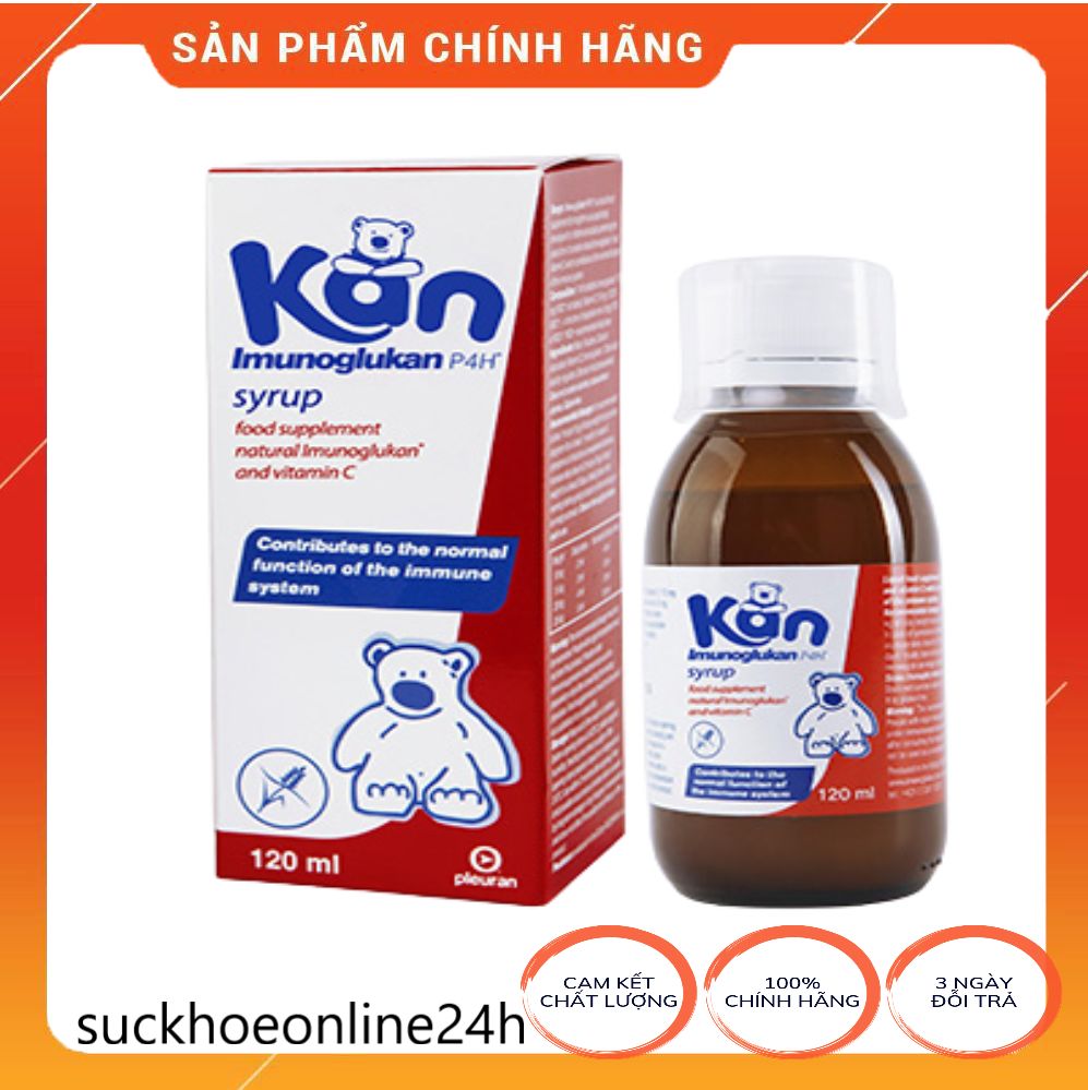 Siro gấu kan - imunoglukan p4h - tăng sức đề kháng cho trẻ - chai 120ml