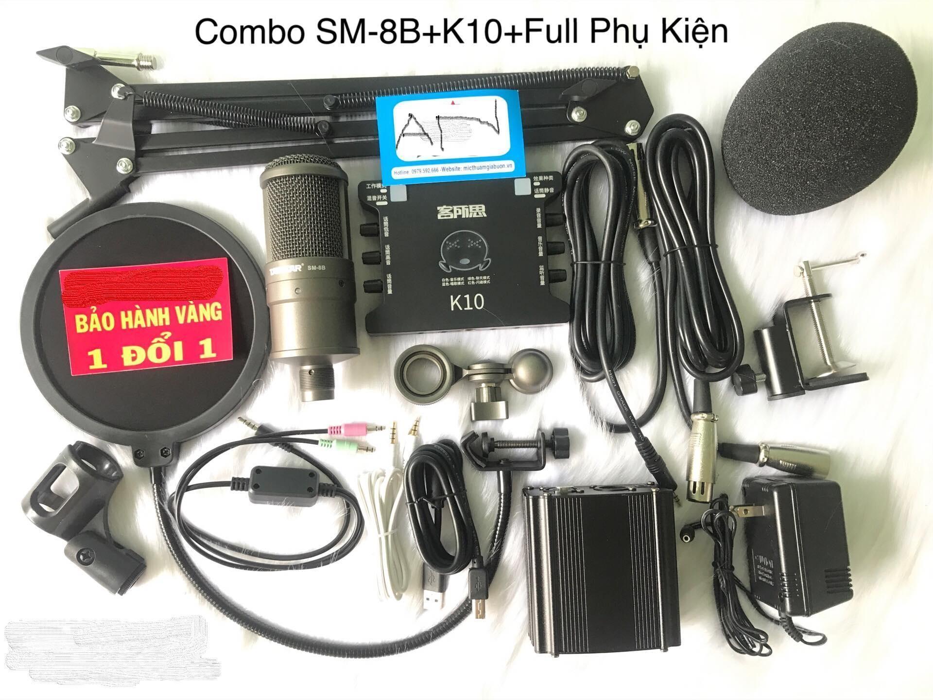 Combo Micro Takstar SM8B và Soundcard K10(Full nguồn 48V) đầy đủ phụ kiện bh 6 tháng