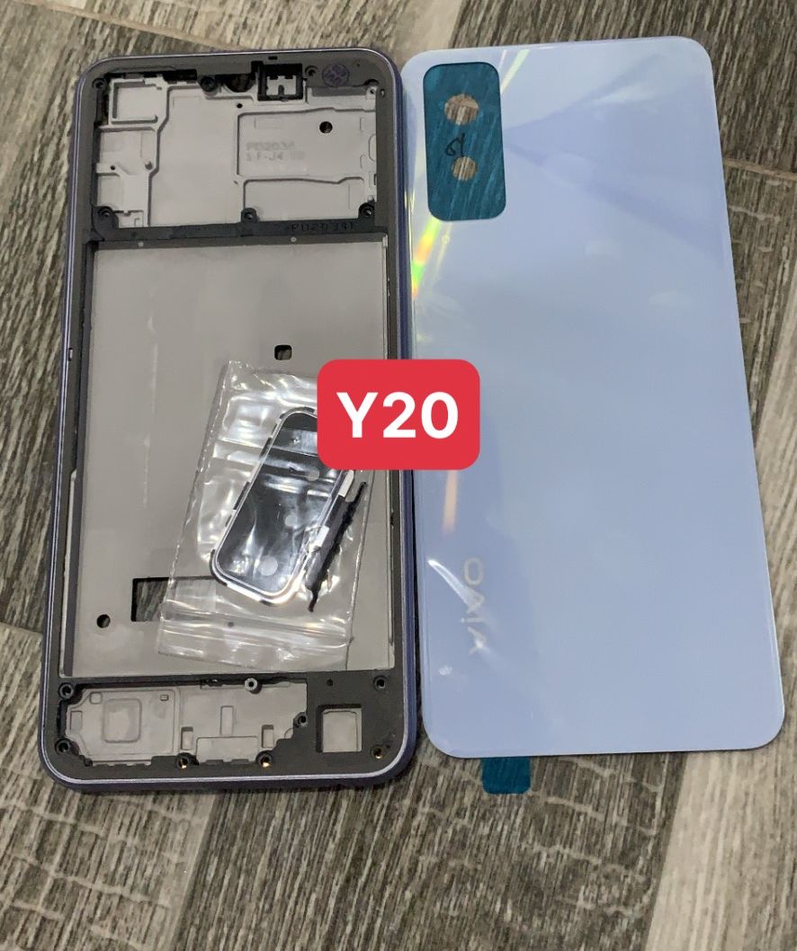Bộ vỏ vivo y20 ( gồn sườn, maket, lưng,kính cam nút bấn)